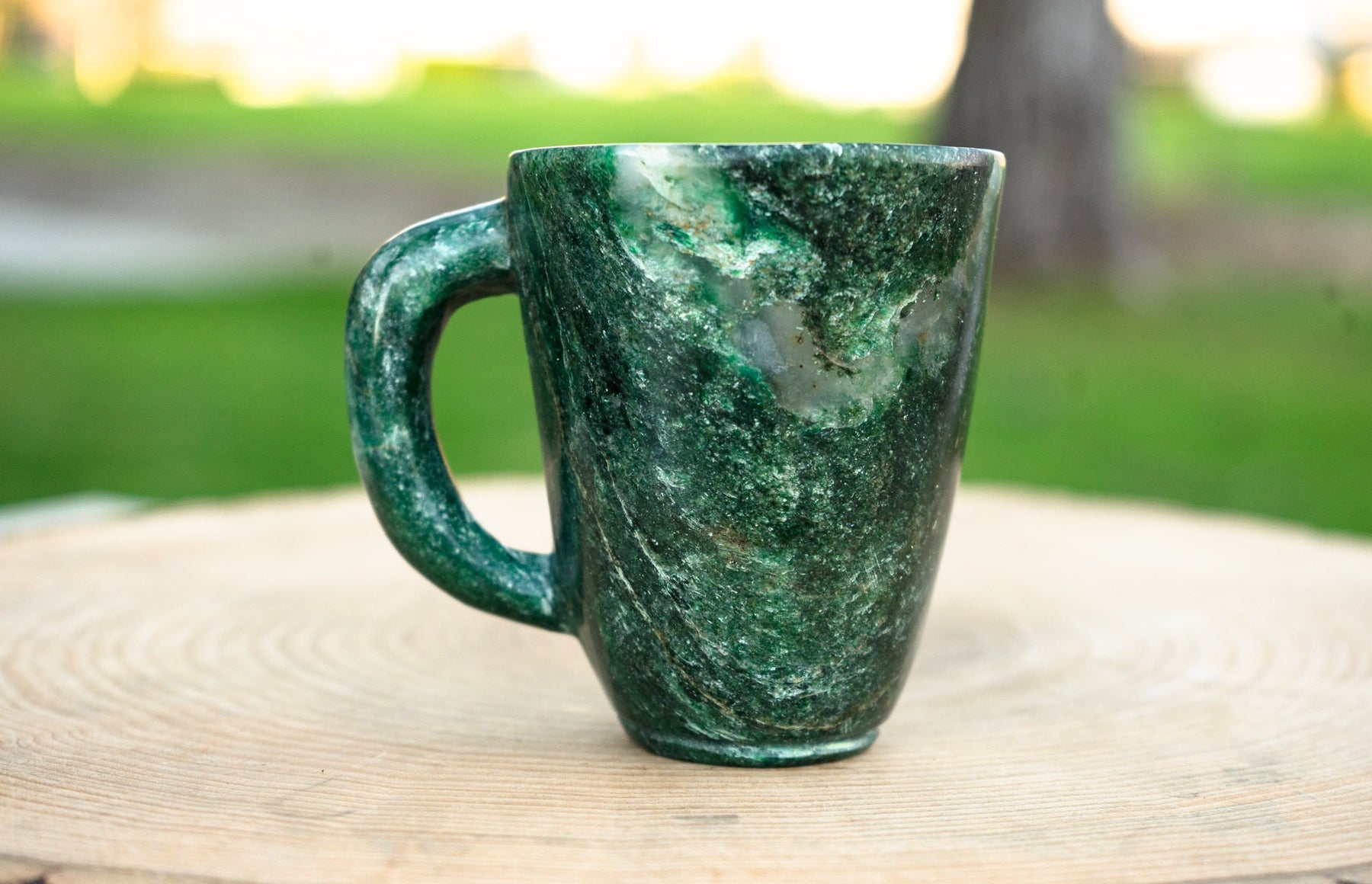 Green Jade Crystal Tea Cup Set