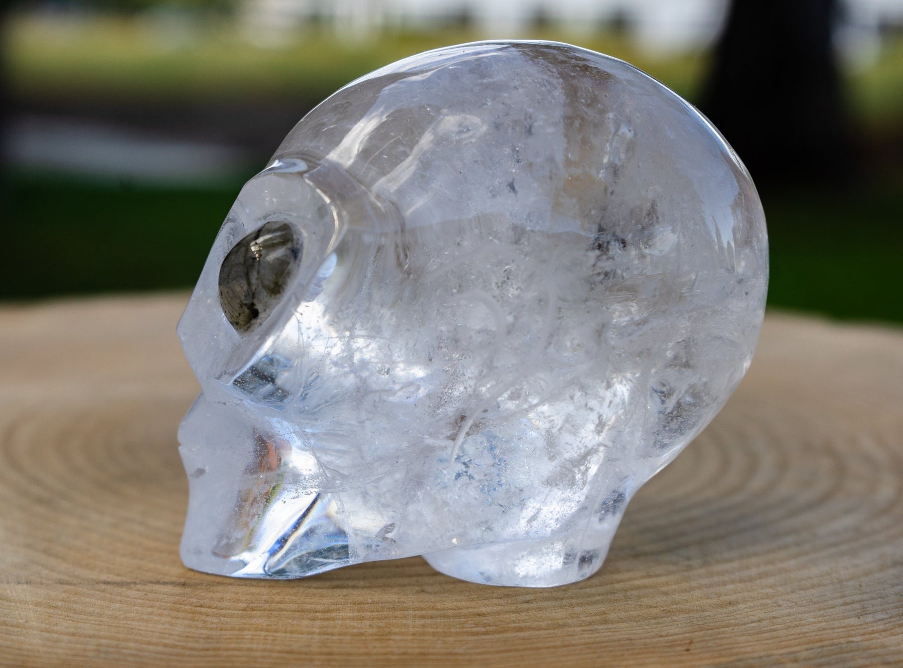 High Quality Clear Quartz 4" Crystal Alien with Labradorite Eyes