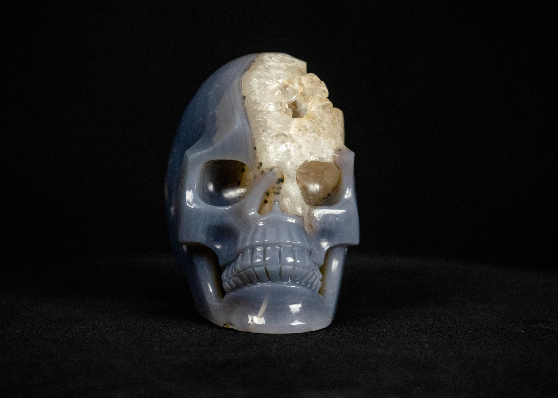 Geode Agate 4.25" Crystal Skull - RARE